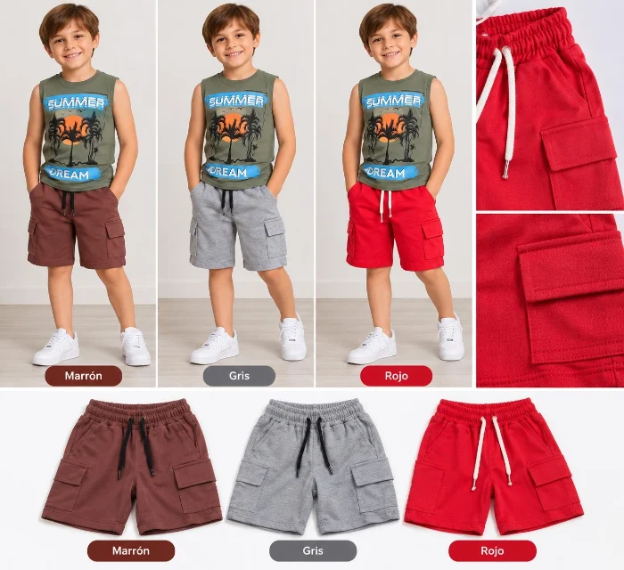Bermuda Cargo de Nene y Musculosa