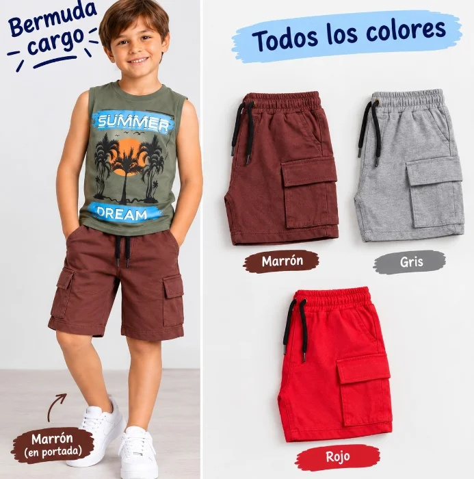 Bermuda Cargo de Nene y Musculosa