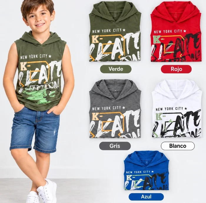 Musculosa de Nene con Capucha