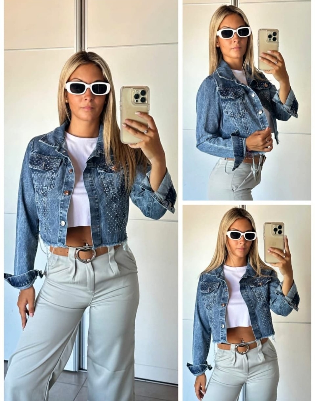 Campera de Jeans con Strass - Imagen 7