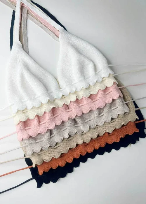  Top Crop Tejido Estilo Bralette