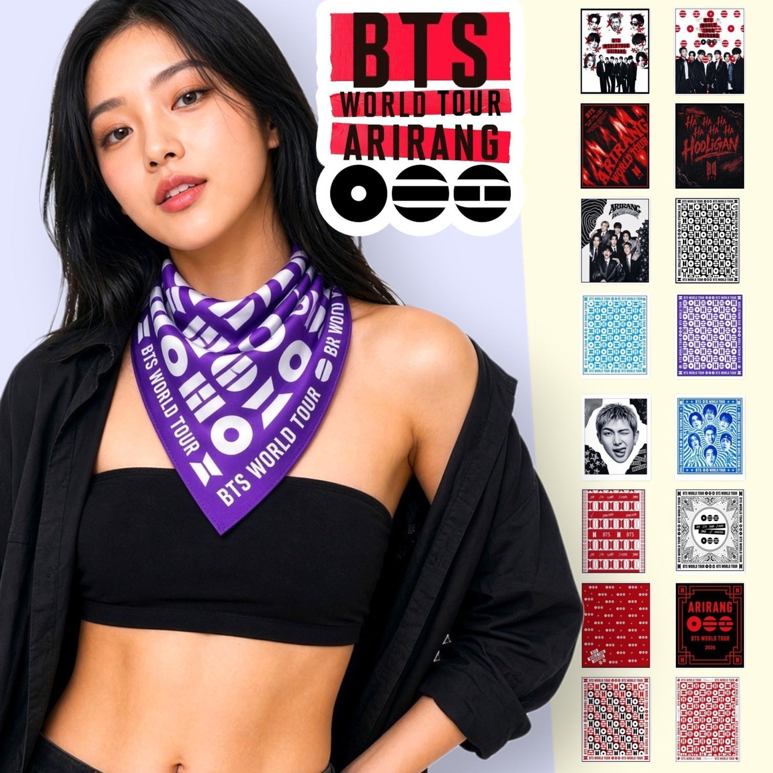 Pañuelo Bts World Tour Arirang, Mide 48cm X 48cm Aproximado - Imagen 1
