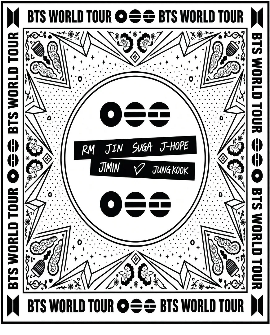 Pañuelo Bts World Tour Arirang, Mide 48cm X 48cm Aproximado - Imagen 6