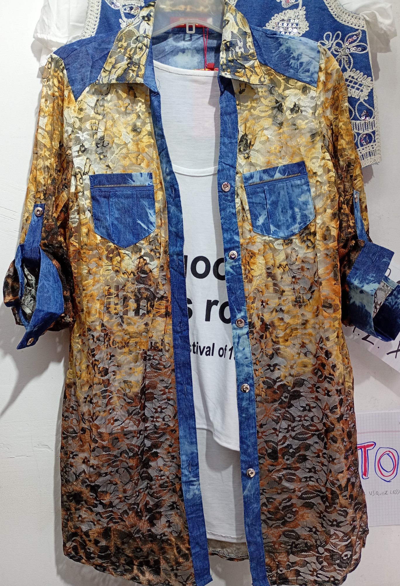 Camisa de Jean con Encaje Divina - Imagen 2