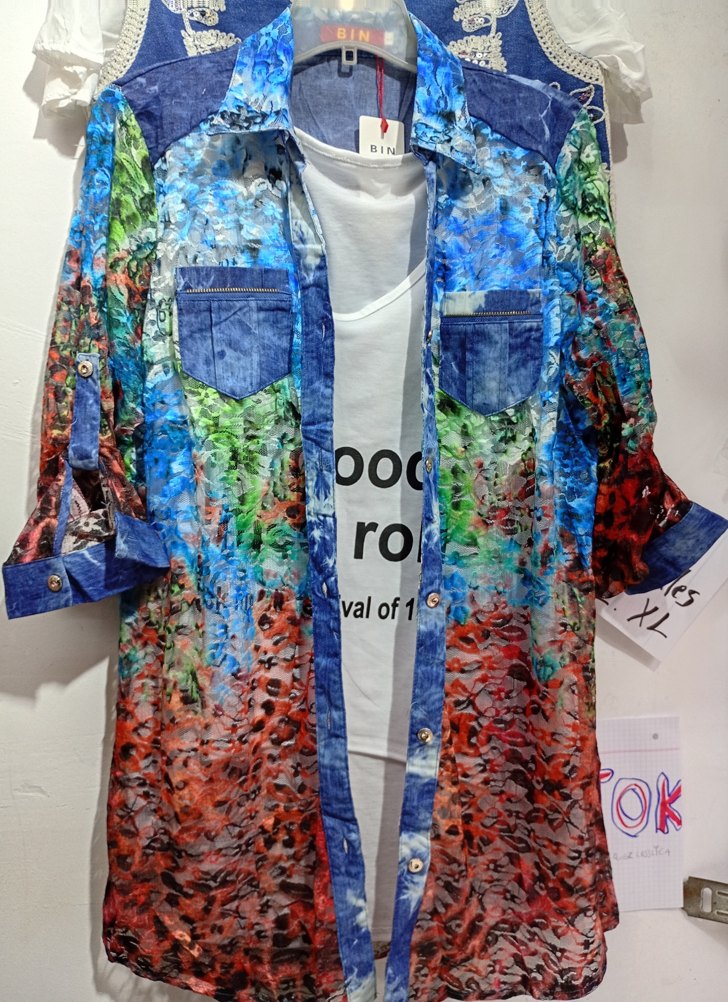Camisa de Jean con Encaje Divina - Imagen 3