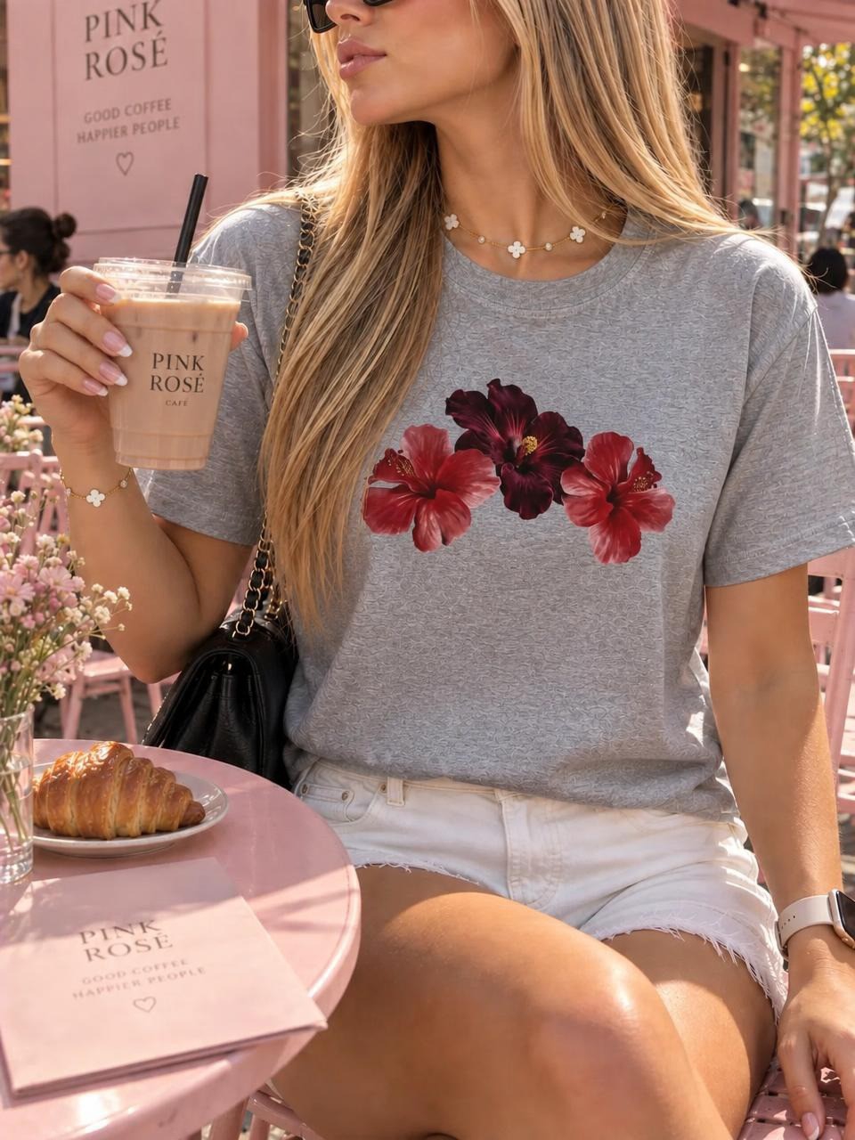 Remera Flor Carmin Algodón - Imagen 3
