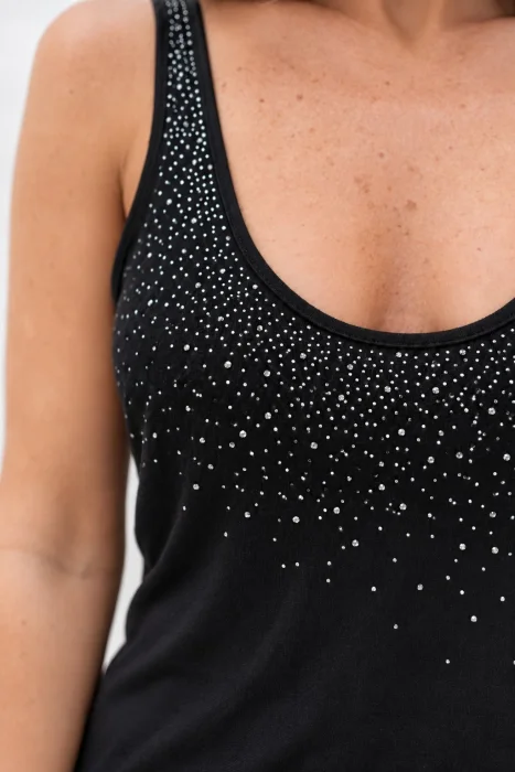 Musculosa Lino con Brillo