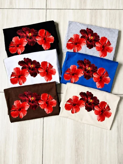 Remera Flor Carmin Algodón