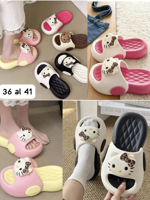 Sandalias Faja Kitty Altas Bicolor Livianas