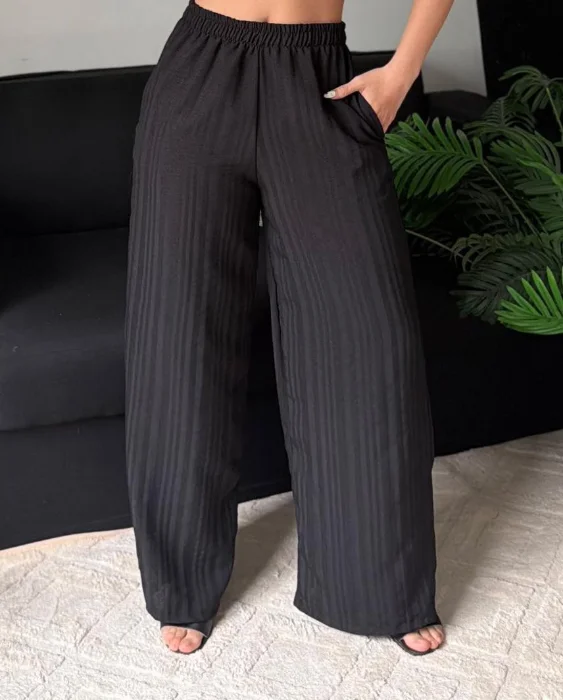 Palazzo Polina Tramada Talle Especial Mujer Verano Dama Pantalón Jogging Calza
