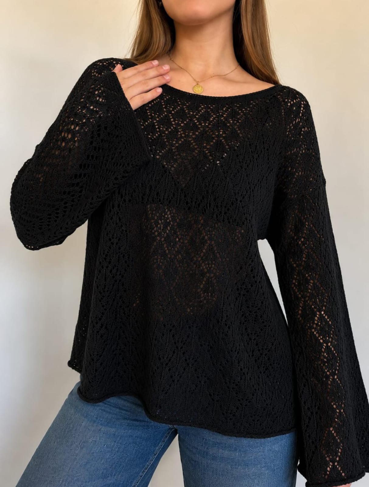 Sweater Hilo de Algodón Mujer Verano Dama Camisa Camiseta Remera Remeron Top - Imagen 2