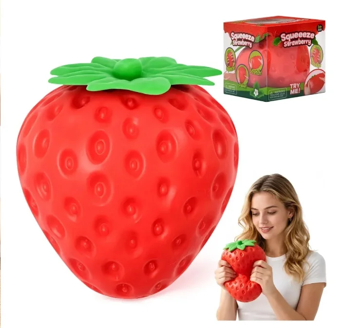 Squishy Jumbo Frutilla, Juguetes Virales, Navidad