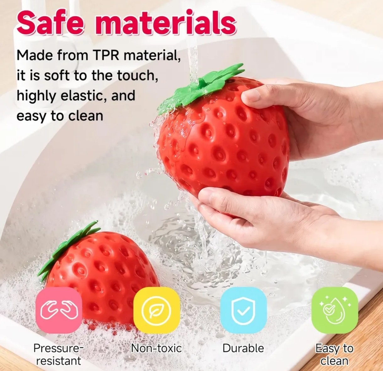 Squishy Jumbo Frutilla, Juguetes Virales, Navidad - Imagen 2