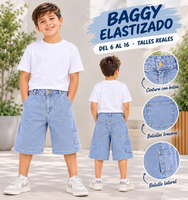 Bermuda Baggy Elástizado