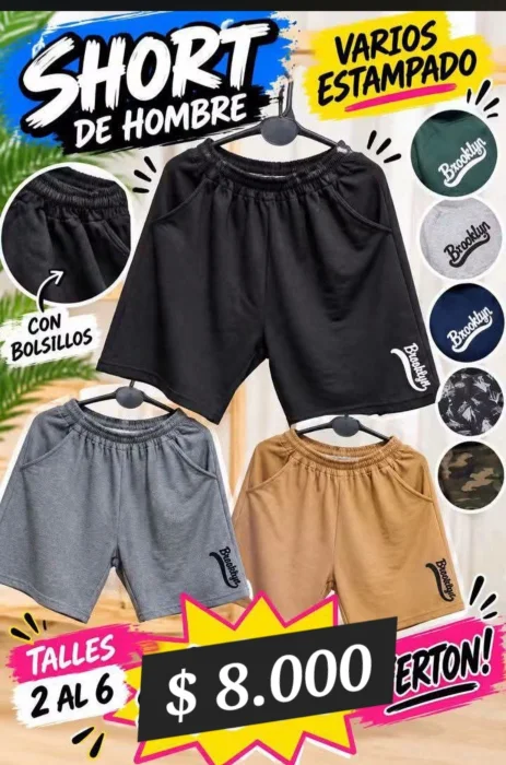 Short Hombre Bolsillos