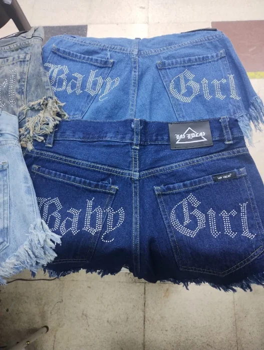 Shorts "baby Girls" con Strass las Locas Jeans