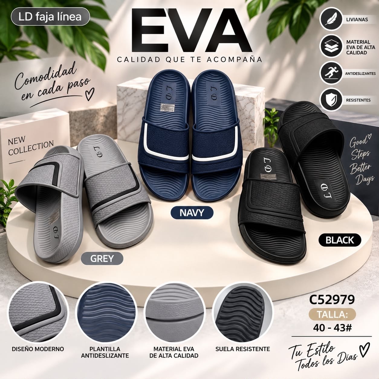 Sandalias Ld Reforzada Faja Livianas Suave Comoda - Imagen 1