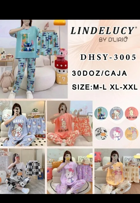 Pijama 3 Piezas D'lirio Art 3005