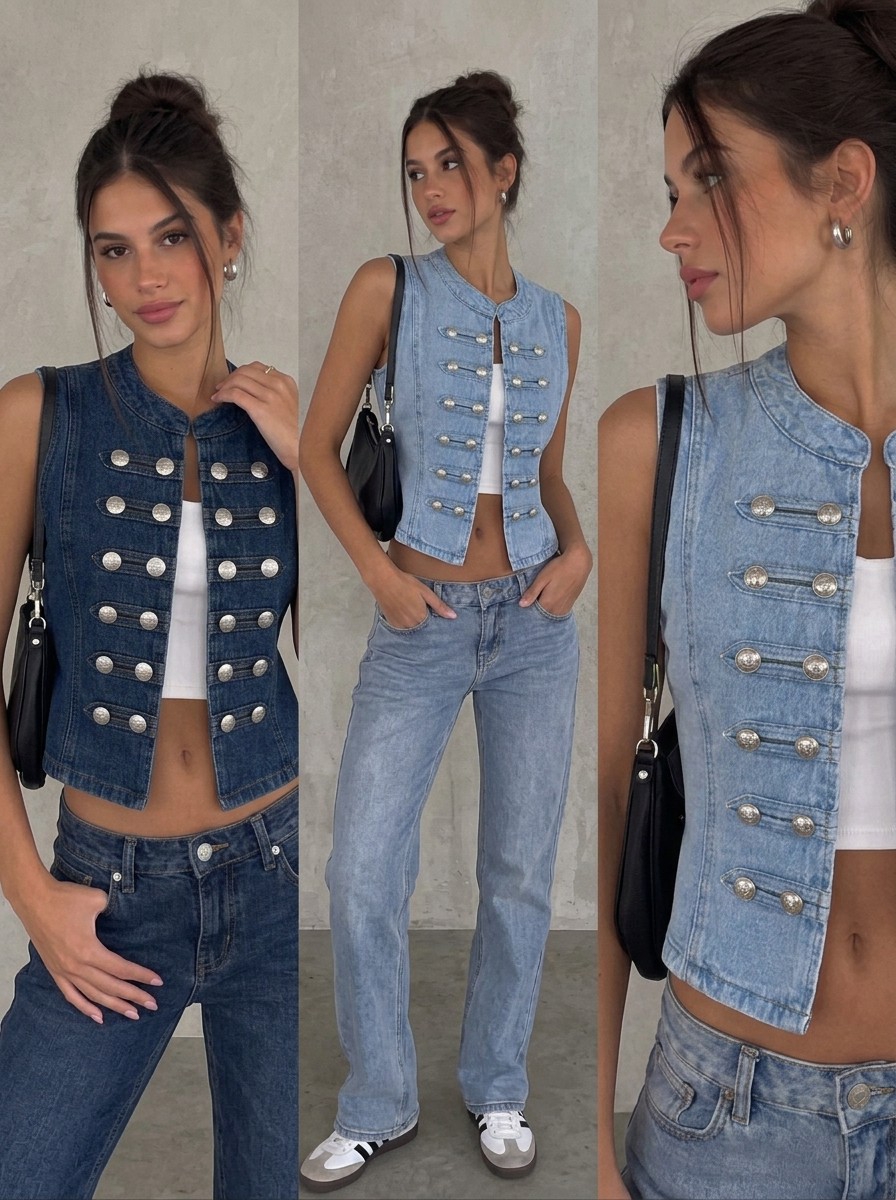 Chaleco de Jeans Napoleón - Imagen 3
