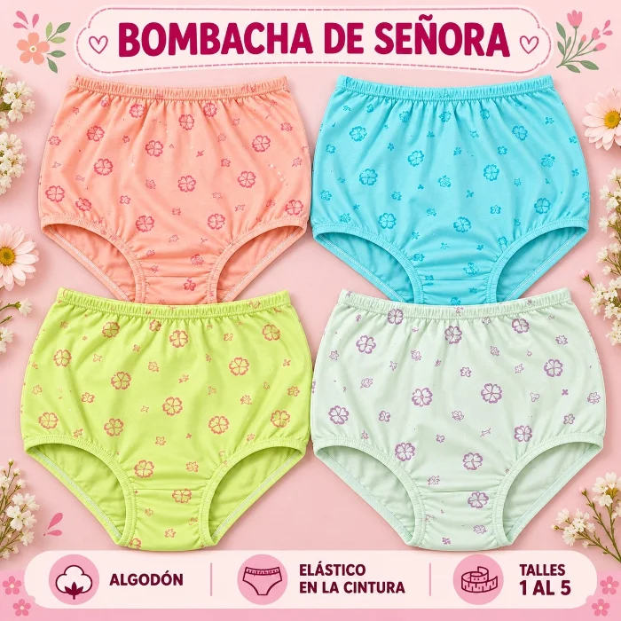 Bombacha de Sra Pañalera de Algodón Oriana