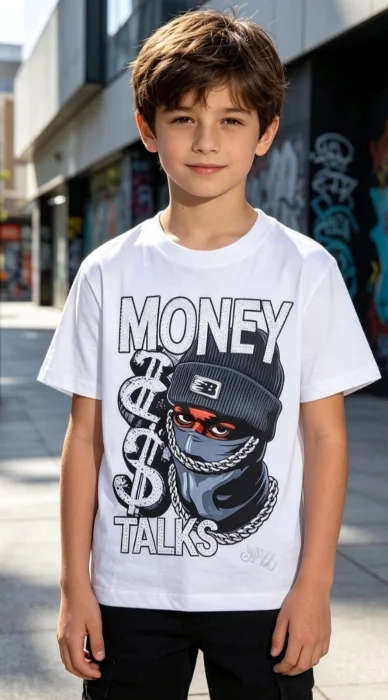 Remeras con Strass Piedreria (money )algodón Peinado