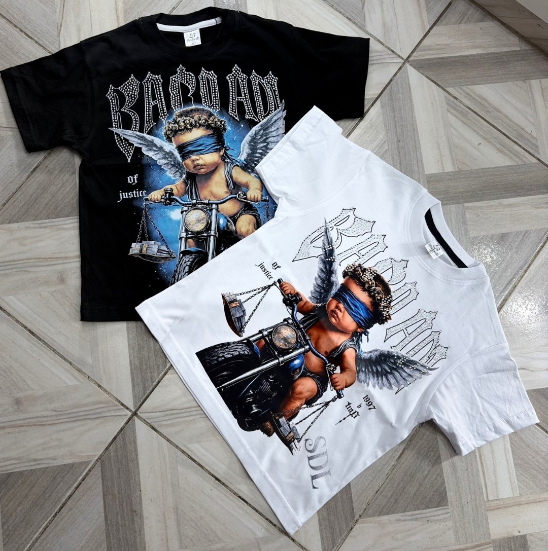 Remeras de Niño (moto Angeles) con Strass Piedreria - Imagen 2