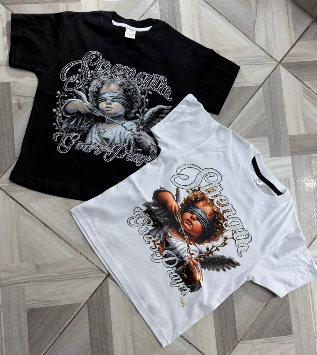 Remeras de Niño (moto Angeles) con Strass Piedreria - Imagen 3