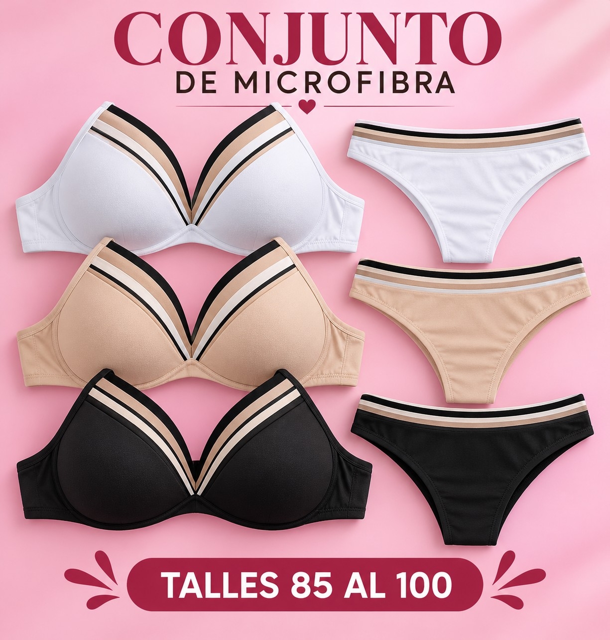 Conjunto Triángulo Microfibra Nacional - Imagen 2
