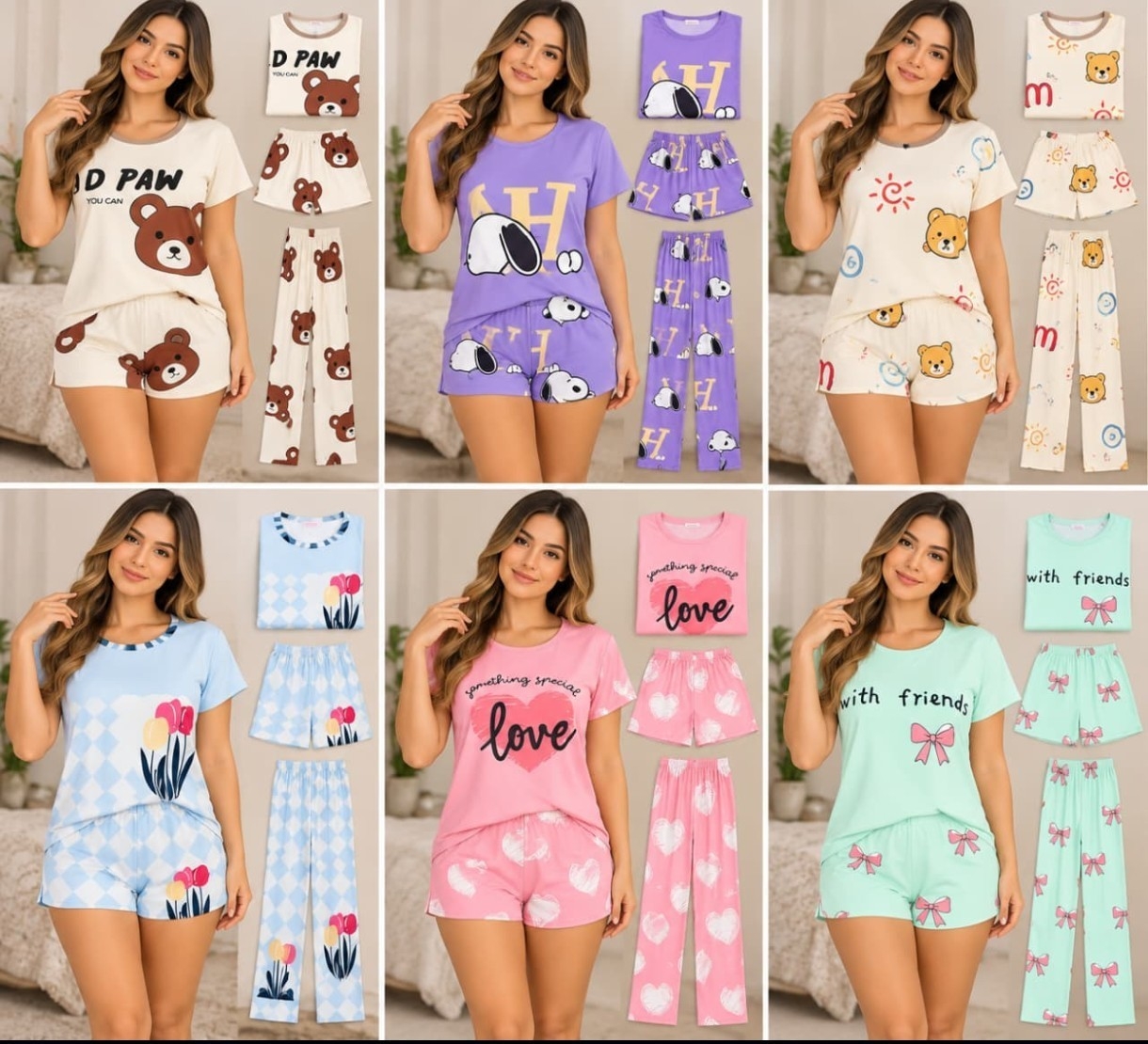 Pijamas de Dama 4 Piezas Ingresaron Nuevos Modelos - Imagen 2