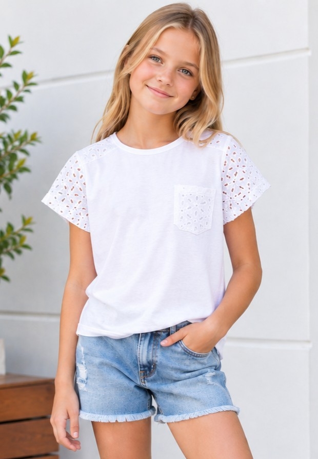Remeras C/ Recorte Broderie - Imagen 2