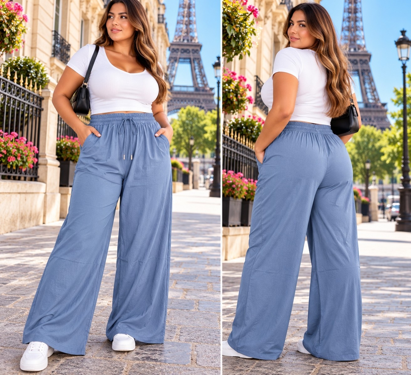 Palazo Semi Jeans Talles Especial Talles 2xl/3xl/4xl/5xl/6xl - Imagen 4