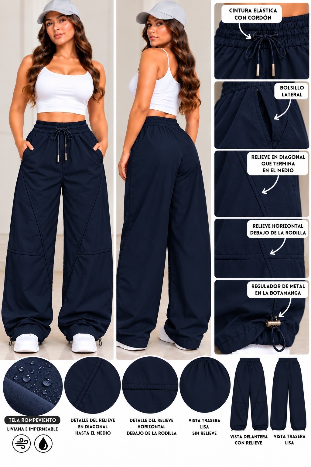 Pantalon Baggy Rompeviento Excelente Calidad Talles M/l/xl/xxl/3xl/4xl - Imagen 2