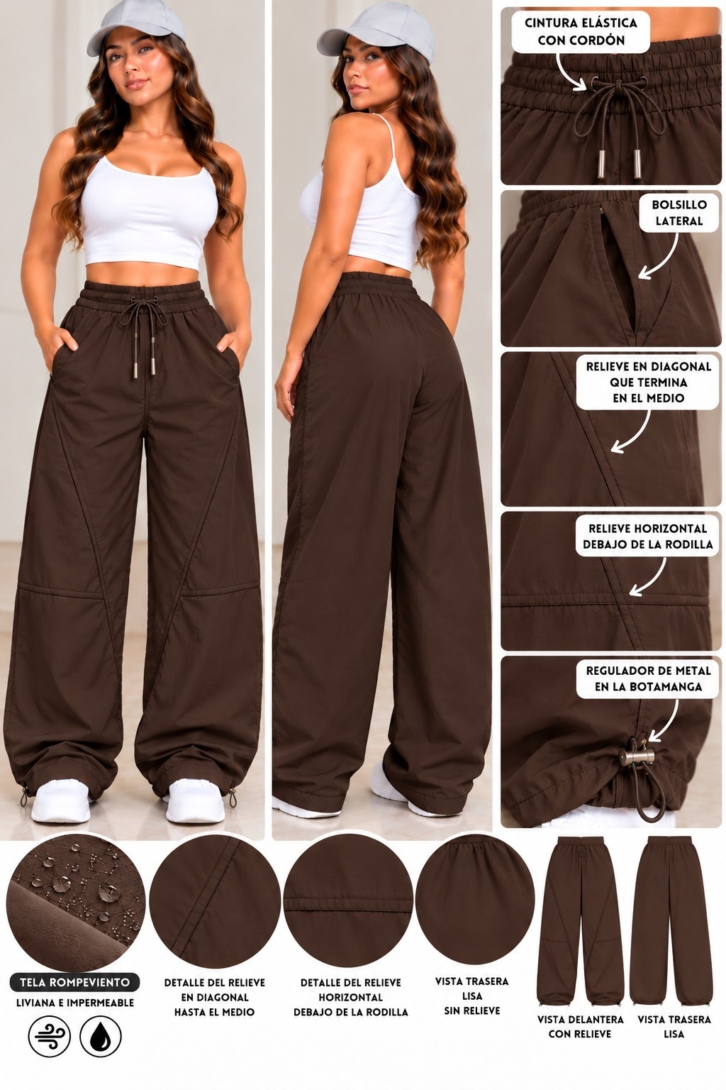 Pantalon Baggy Rompeviento Excelente Calidad Talles M/l/xl/xxl/3xl/4xl - Imagen 3