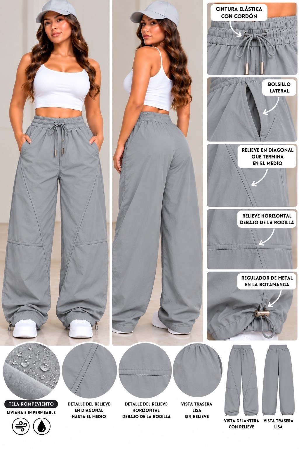 Pantalon Baggy Rompeviento Excelente Calidad Talles M/l/xl/xxl/3xl/4xl - Imagen 4