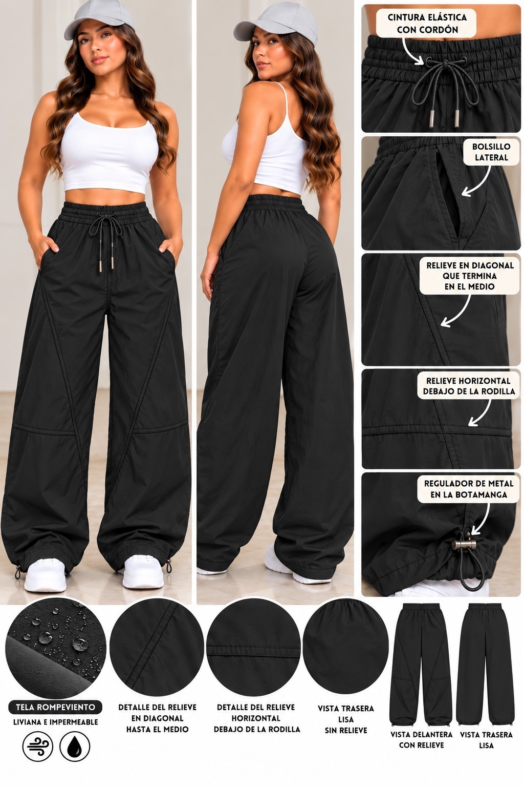 Pantalon Baggy Rompeviento Excelente Calidad Talles M/l/xl/xxl/3xl/4xl - Imagen 6