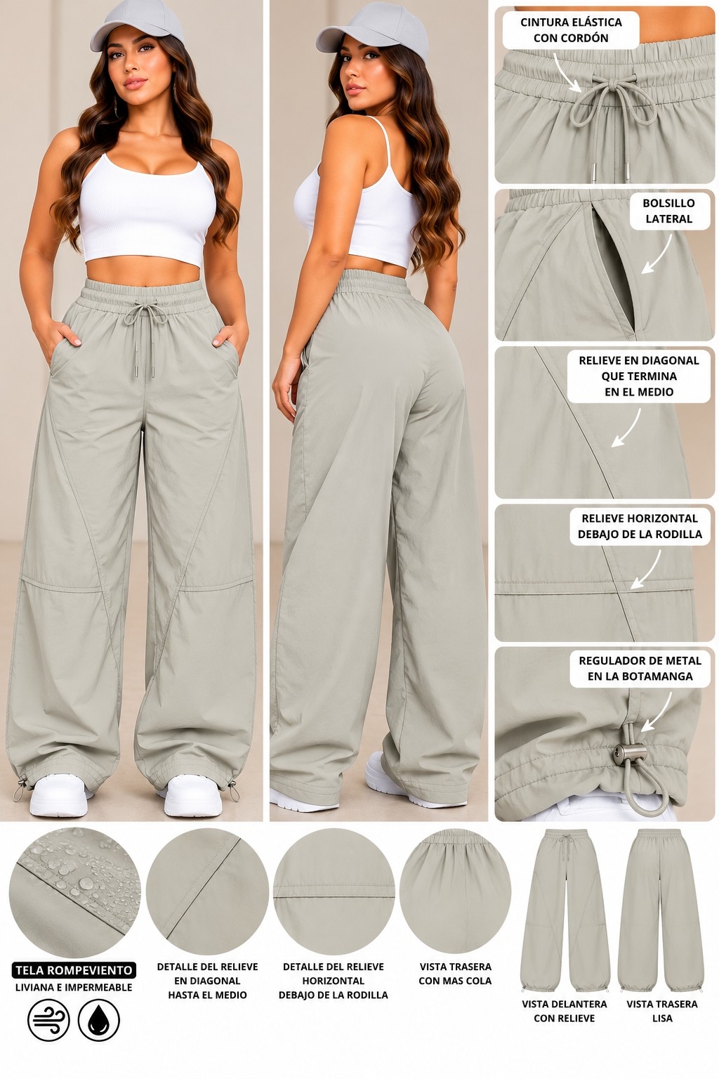 Pantalon Baggy Rompeviento Excelente Calidad Talles M/l/xl/xxl/3xl/4xl - Imagen 7