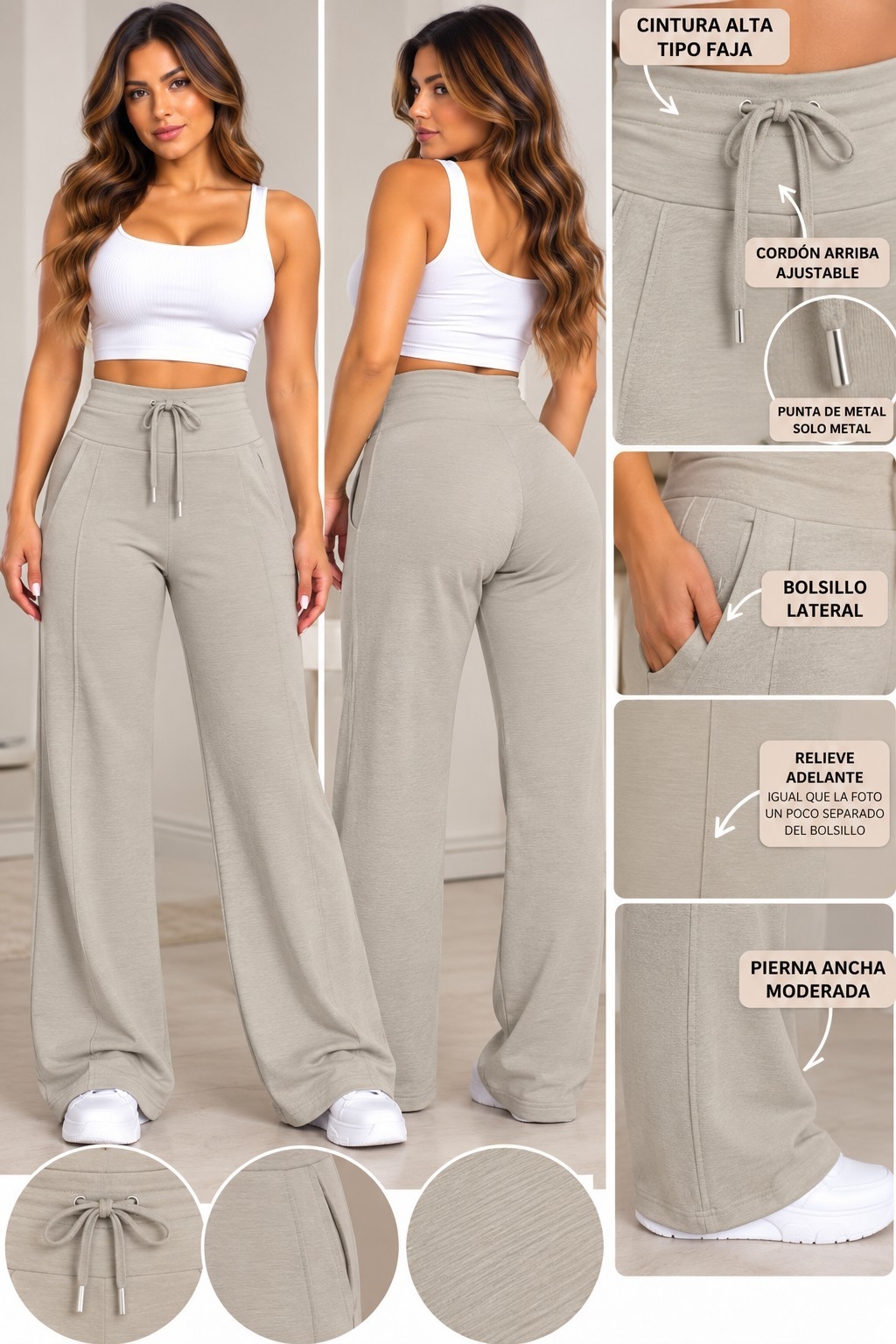 Palazo Rustico Elastisado Excelente Calidad Talles S/m/l/xl - Imagen 5