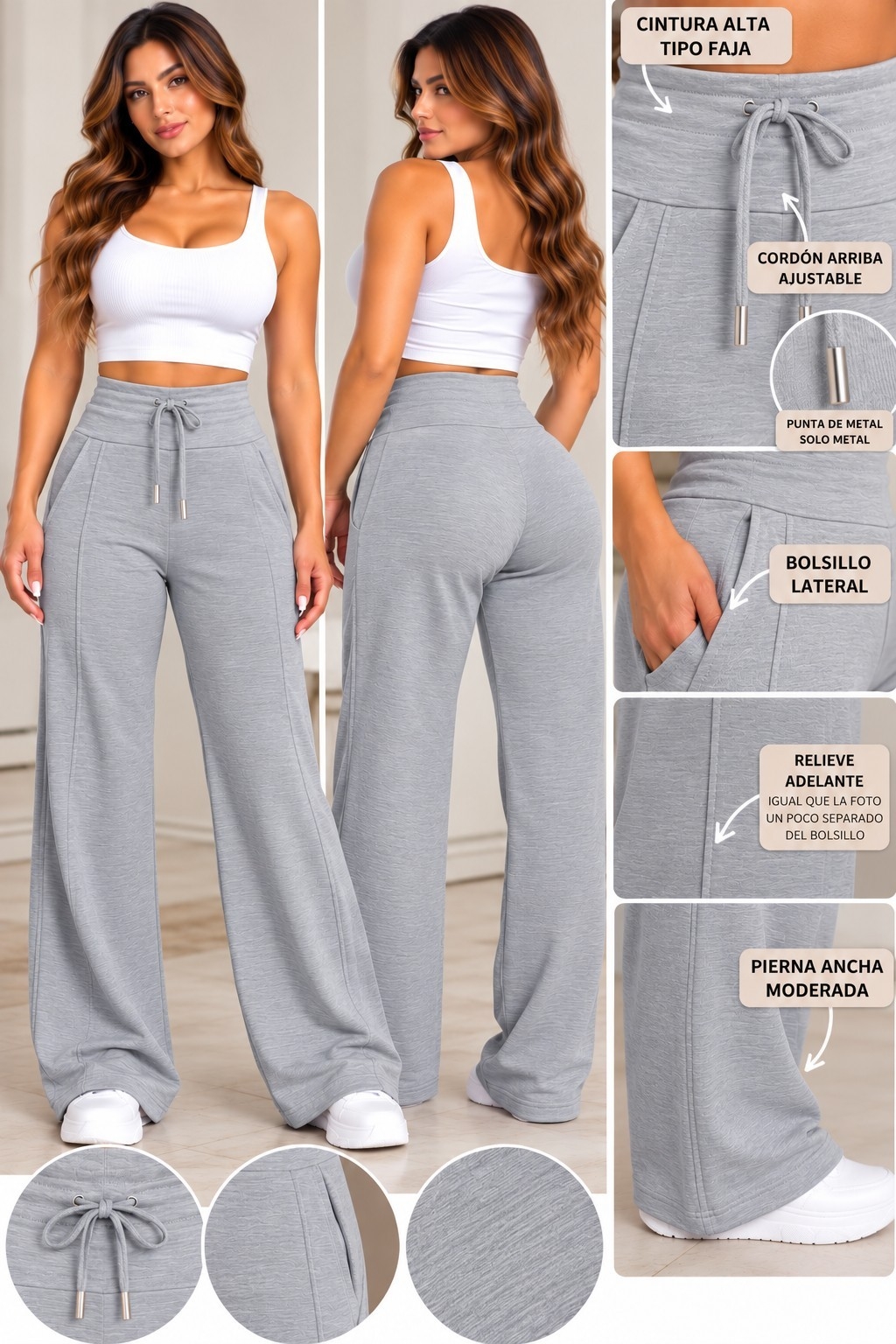 Palazo Rustico Elastisado Excelente Calidad Talles S/m/l/xl - Imagen 6