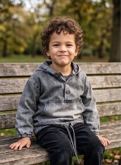Buzo Campera Denim con Capucha  Gris Localizado Kids - 2.jpg
