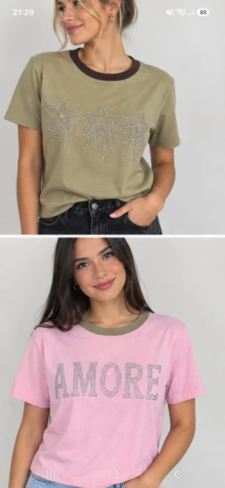 Remeras de Algodon con Stras