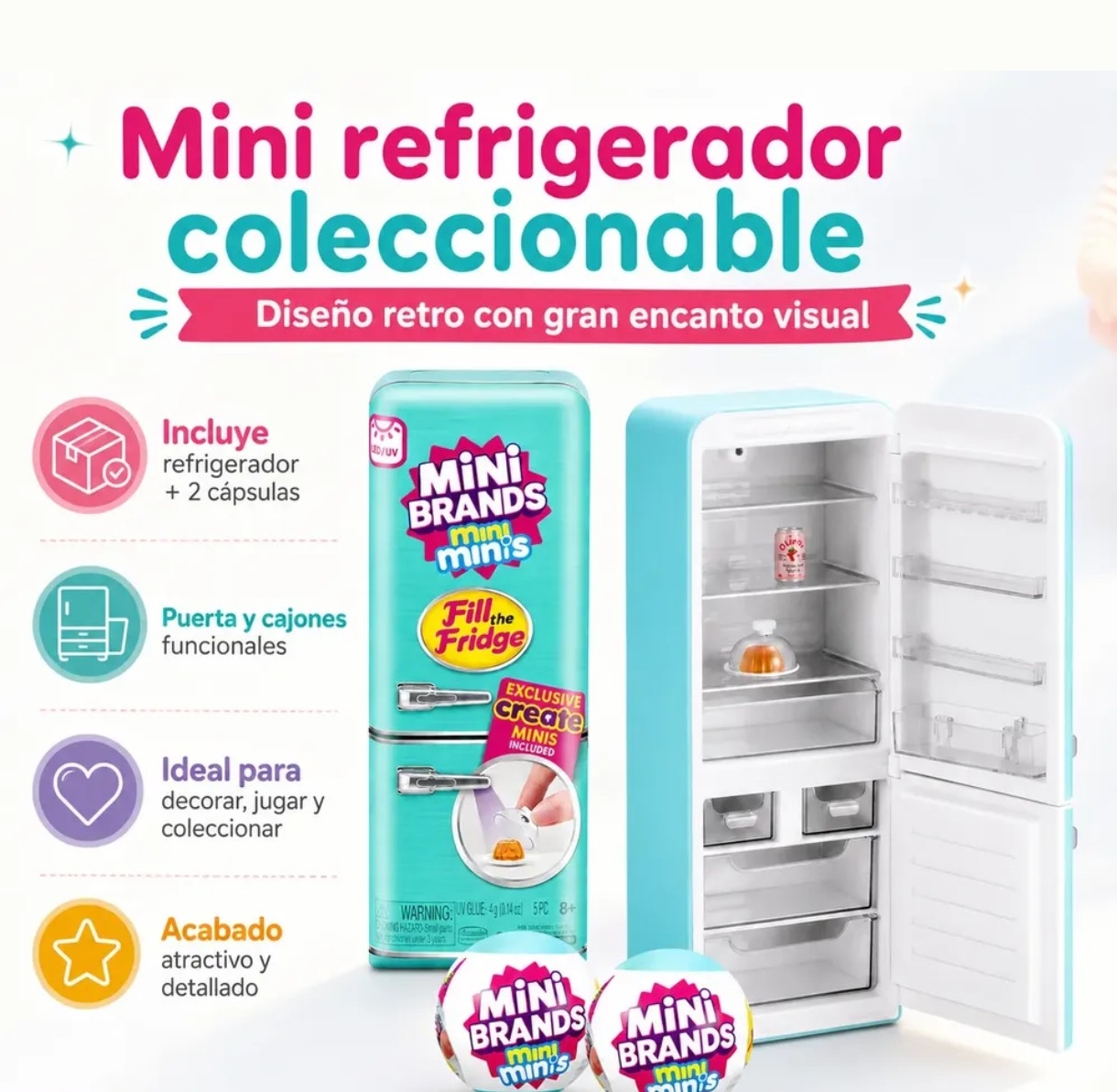 Juguete Heladera Mini Brands C/ Dos Bolsas Sorpresas, Juguetes Virales, Navidad - Imagen 9