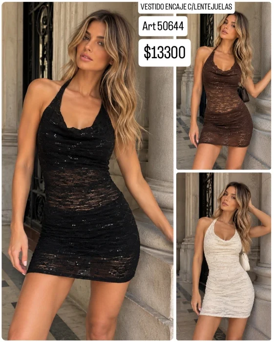Vestido Encaje Lente