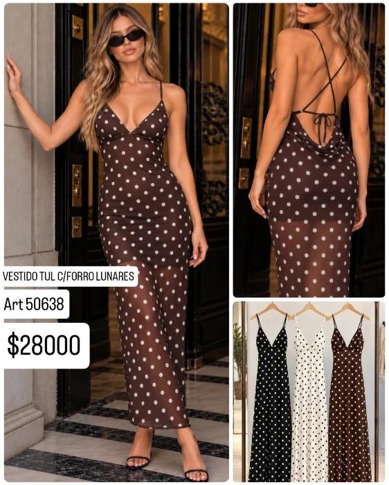 Vestido Largo Lunares