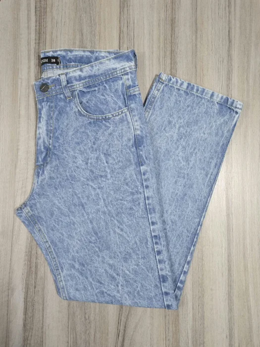 Jeans Mom Liso Azul Nevado Med New