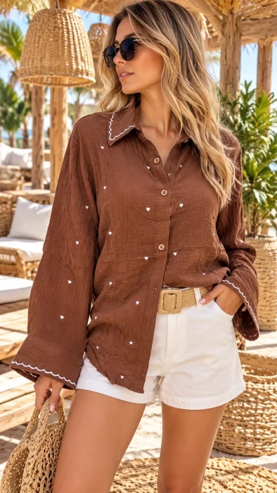 Camisa con Bordado Corazón