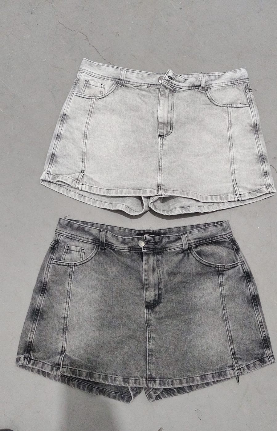 Mini Short Tajo Gris Gastado - Imagen 2