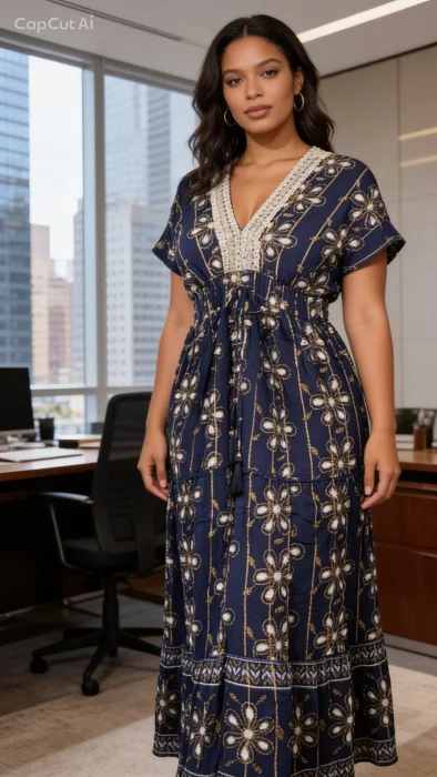 Vestido de Lino con Lurex