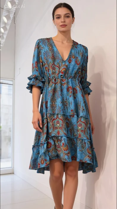 Vestido Corto de Seda