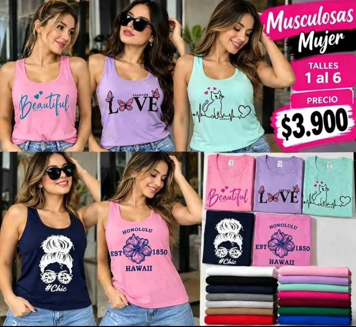 Musculosas Estampadas Damas