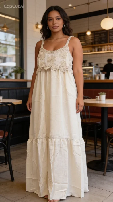 Vestido del Lino Bordado